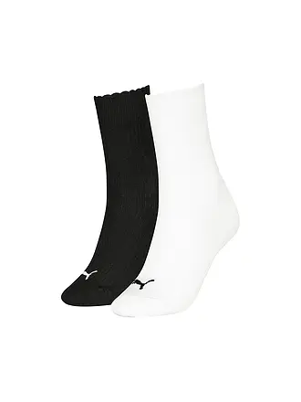 PUMA | Calzini casual da donna con bordo smerlato, confezione da 2 | weiss